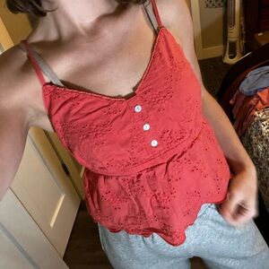 Faded red crop tank top / medium